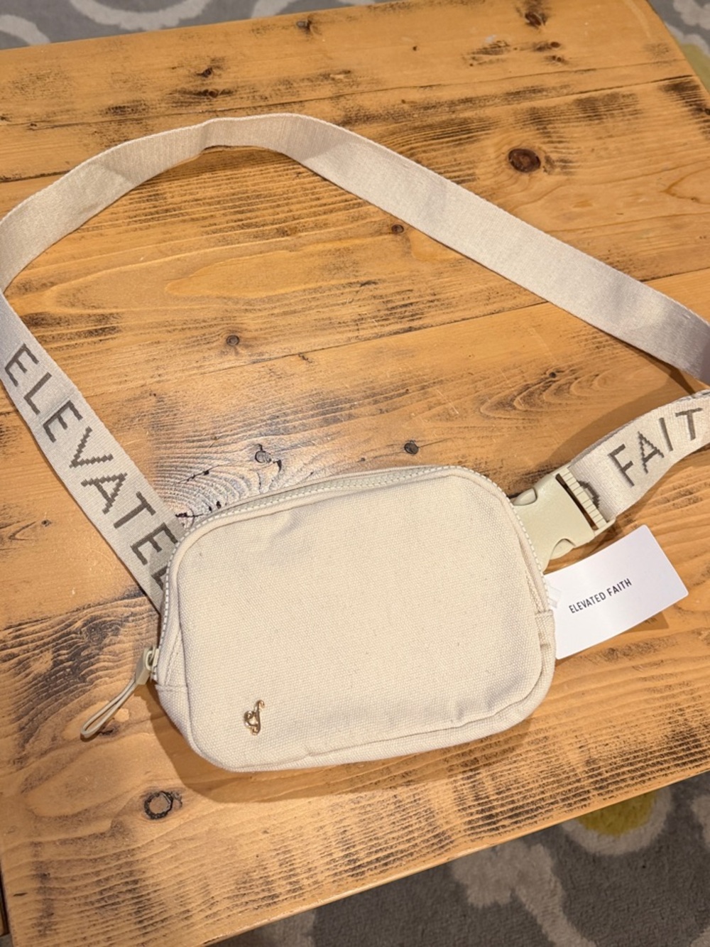Elevated Faith Cream Crossbody Belt Bag